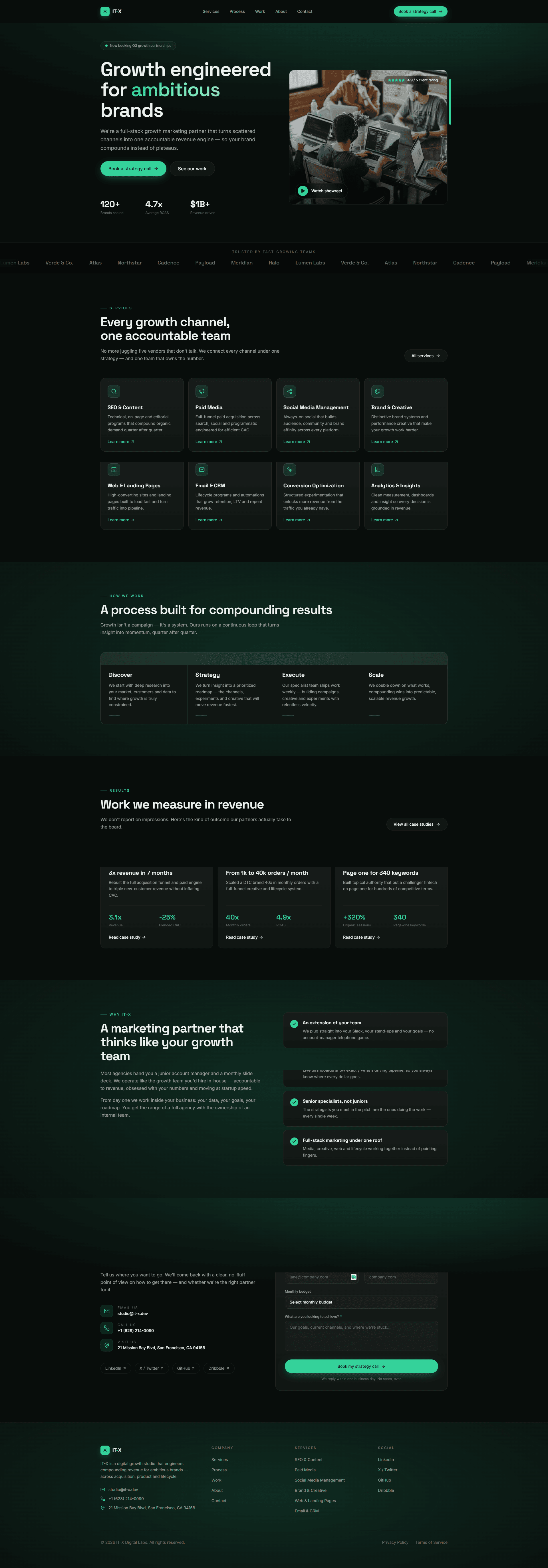 IT-X website homepage