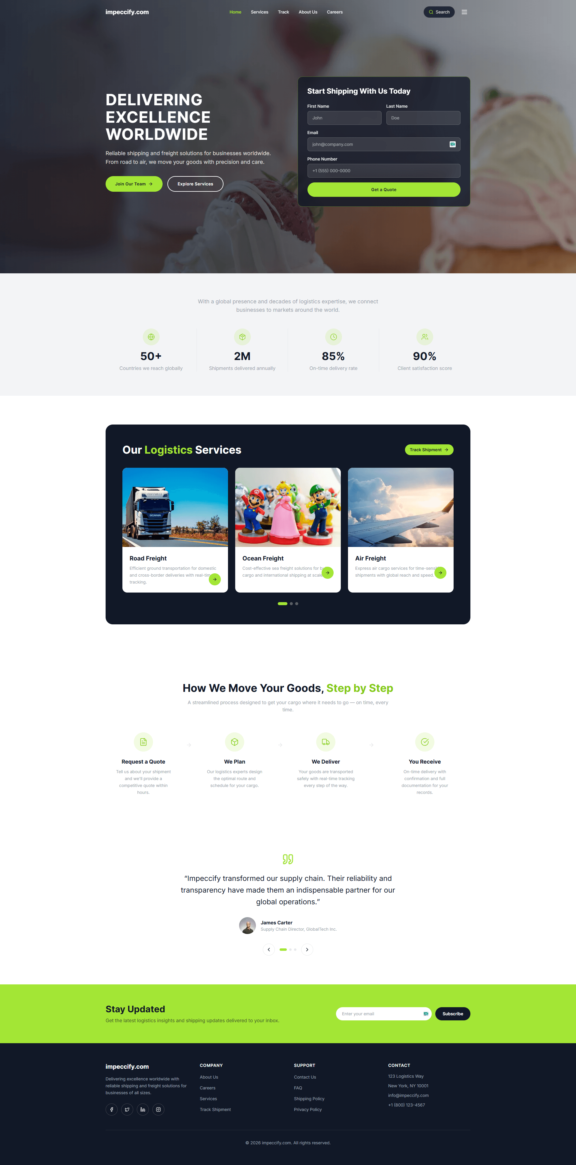 Journey website homepage