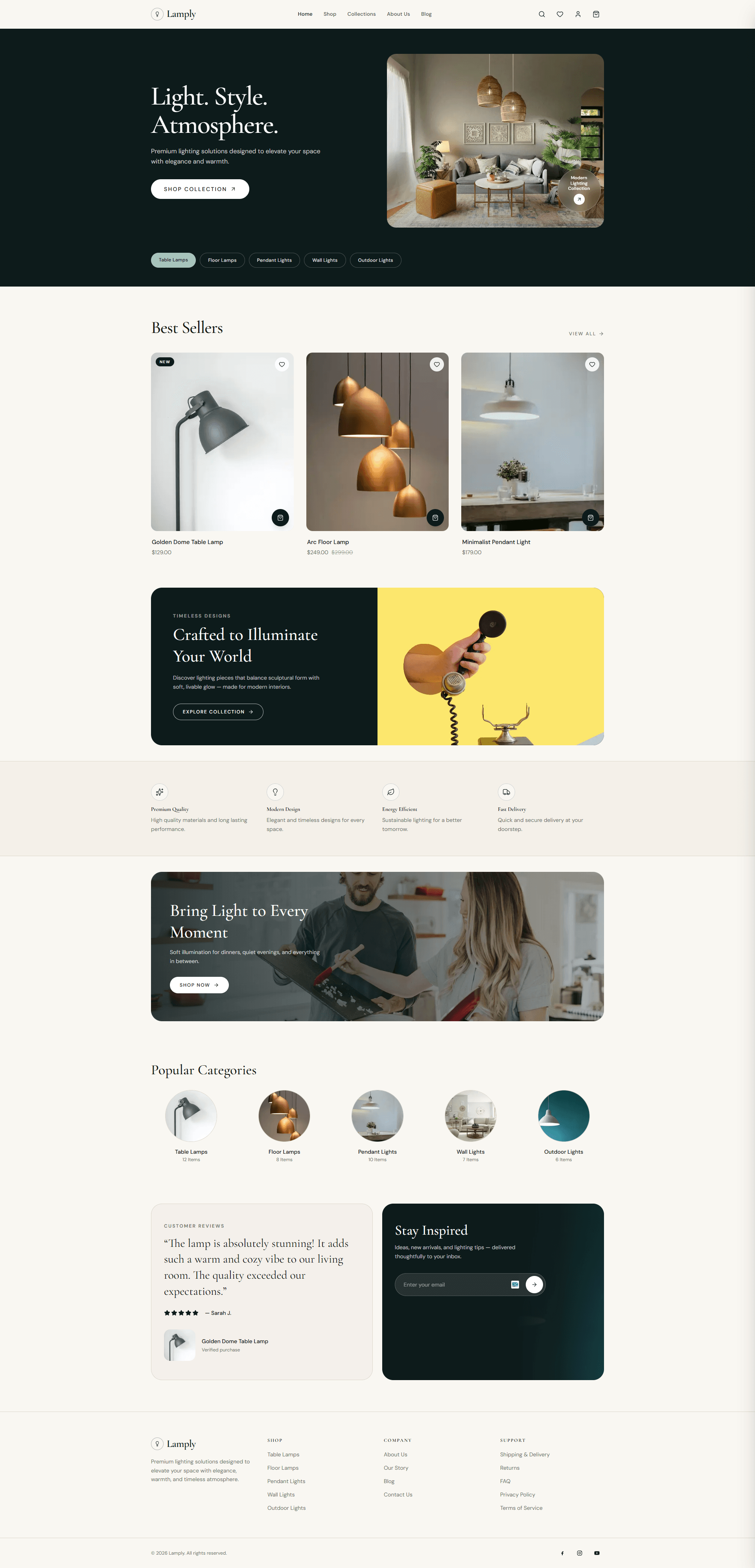 Lamply website homepage