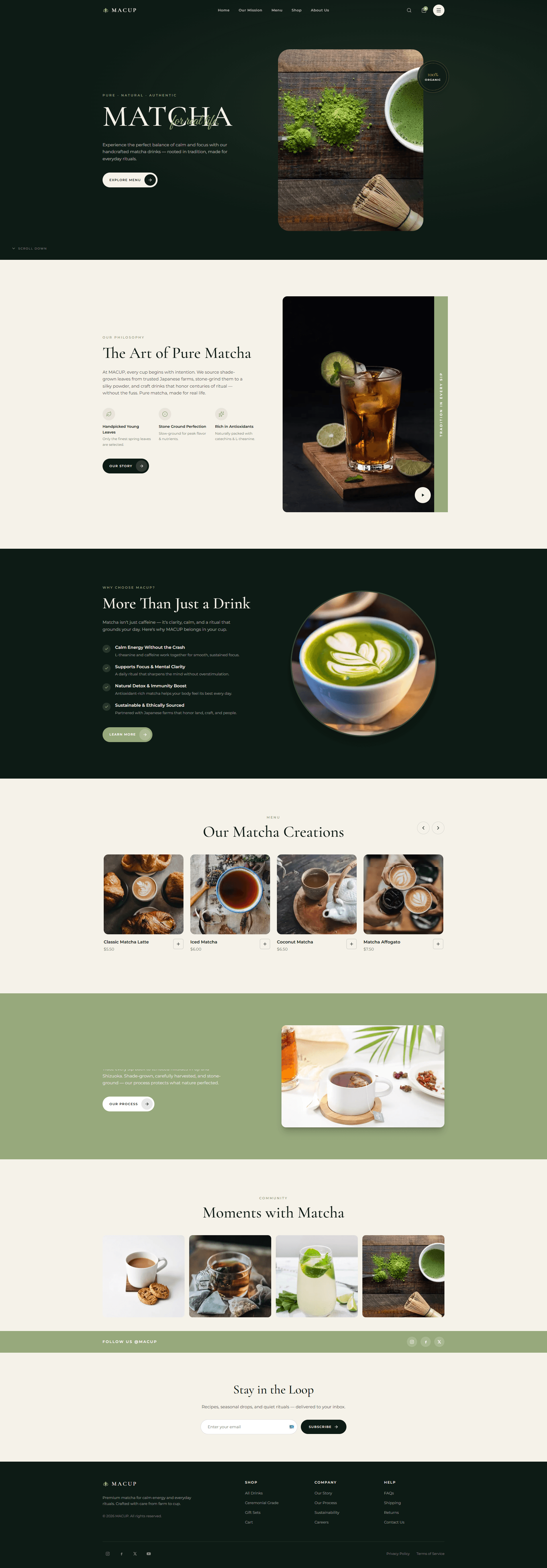 Macup website homepage
