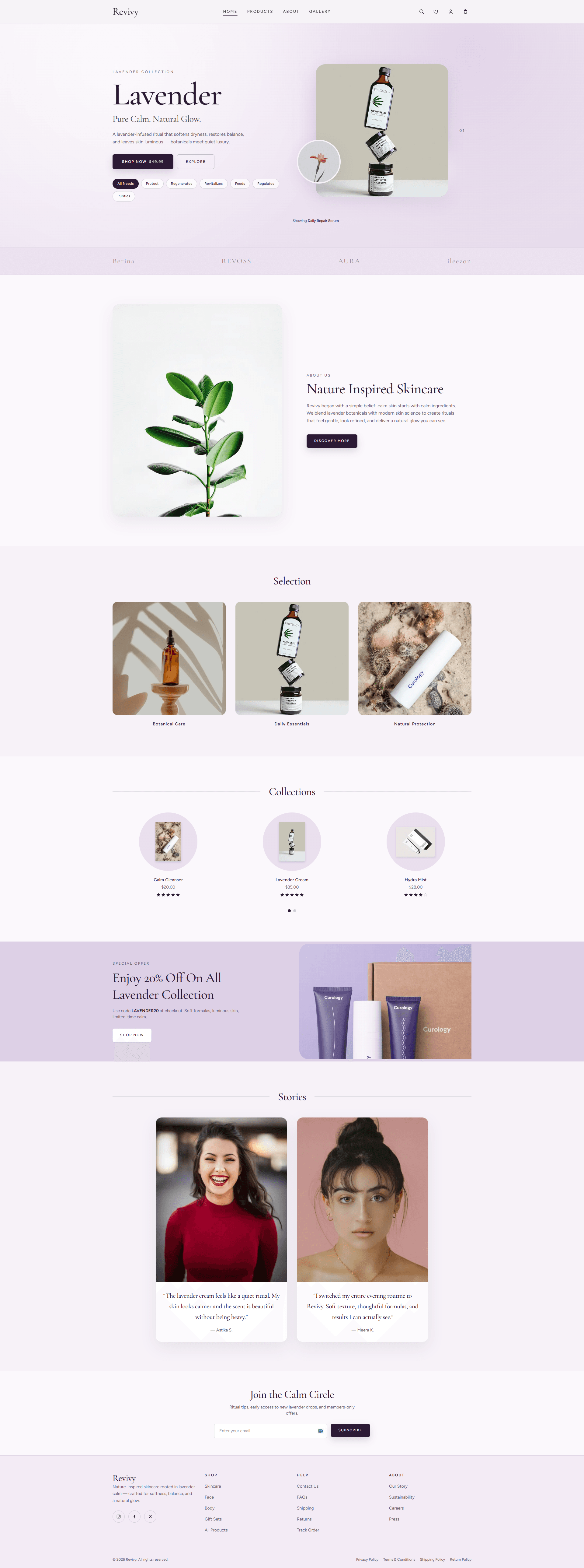Revivy website homepage