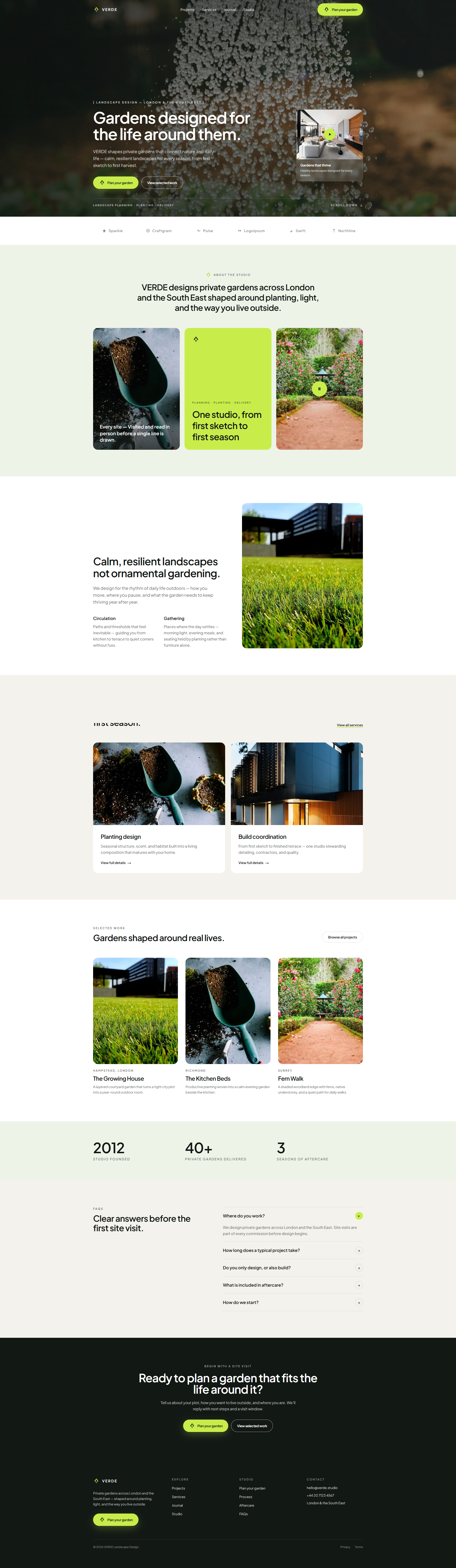 Verde website homepage