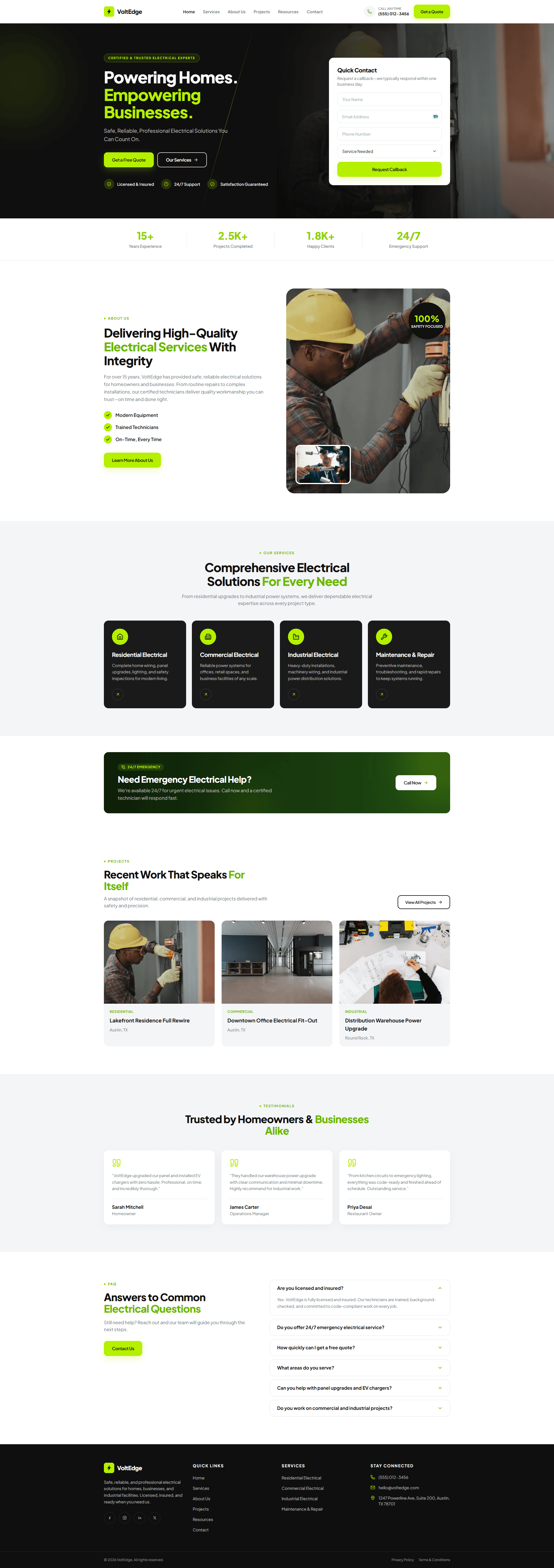VoltEdge website homepage